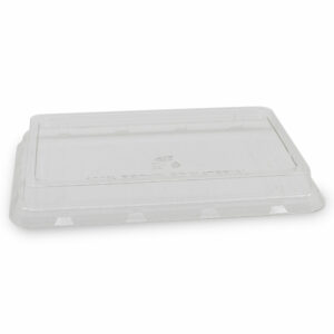 Couvercle rPET pour Boîte Rectangle Bagasse 15.6x15.6x4.4cm