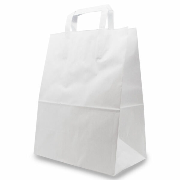 Sac Cabas Anses Papier Kraft Blanc 26x14x33cm