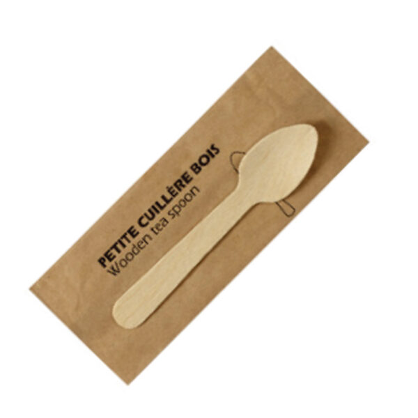 Petite Cuillère Bois Sachet Kraft 14cm